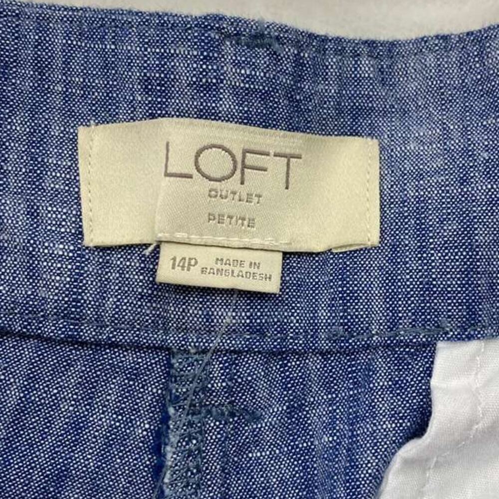 LOFT Women´s Bermuda Short Petite Blue Cotton Spandex Pockets Sz 14P - Picture 5 of 10